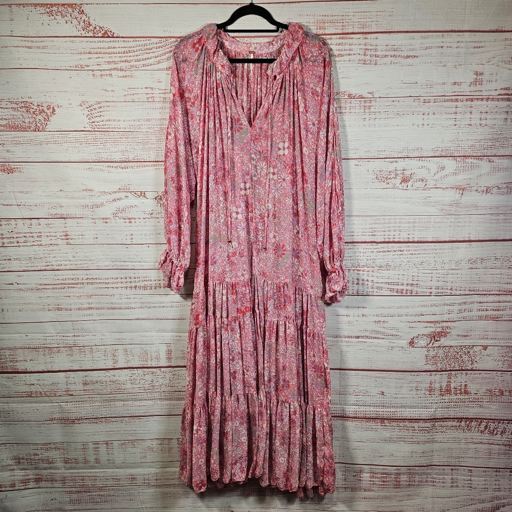 Free People Feeling Groovy Pink Floral maxi dress - Picture 3 of 16